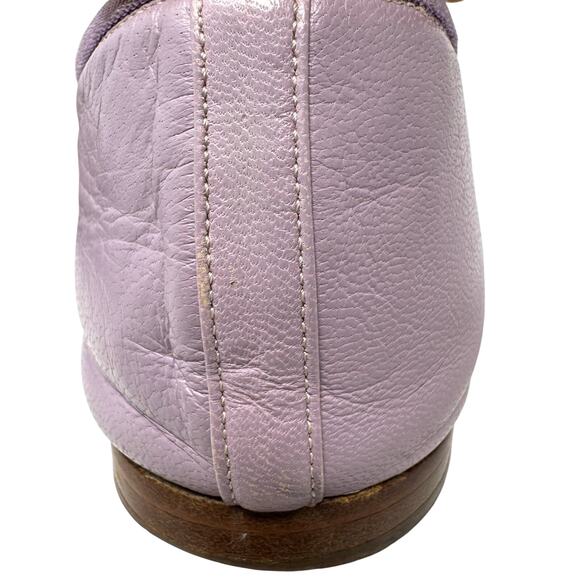Chanel Vintage Light Lilac CC Logo Leather Ballerina Flats 38 with Box & Dustbag - Picture 5 of 12